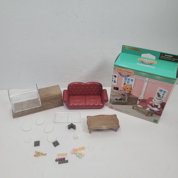 Calico Critters Chocolate Lounge Accessory Set NOT COMPLETE - Picture 2 of 5